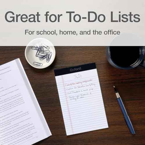 Oxford 5 x 8 Inch Legal Pads, 3 Pack, Narrow Ruled on Both Sides, White Lined Paper, 50 Perforated Sheets Per Writing Pad, Proudly Made in the USA (1017034)