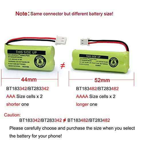 GEILIENERGY BT162342 BT262342 Battery Compatible with BT183342 BT283342 BT166342 BT266342 Vtech CS6114 CS6419 CS6719 with AT&T EL52300 CL80112 CS6719-2 Cordless Handsets (Pack of 4)