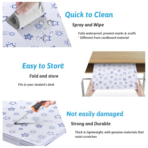 24-Pack Desk Dividers for Students, Waterproof Plastic Study Carrel Divider, Durable Testing Dividers for Classroom Teacher Supplies, Easy to Clean Privacy Shield Folder Boards for Student Desk White