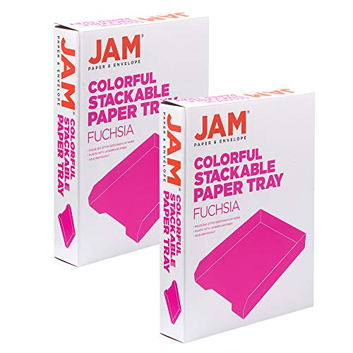 Pink Stackable Paper Trays - Pack of 2 Desktop Document Organizers, Letter Size