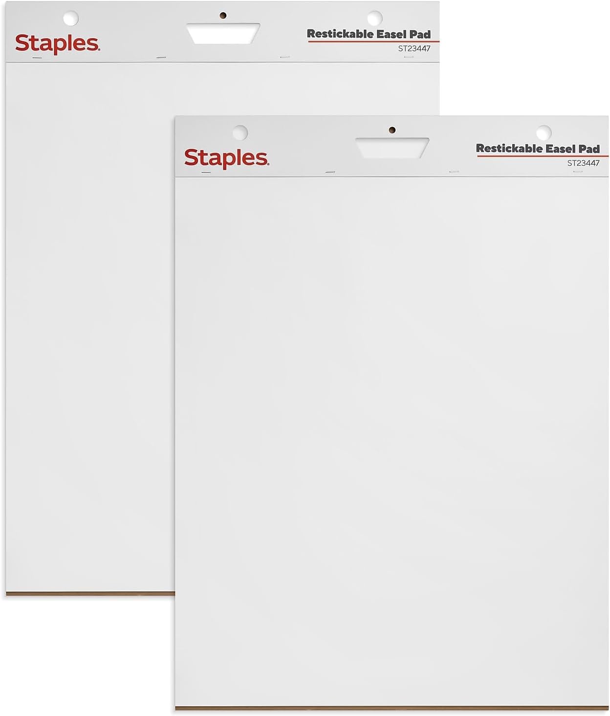 STAPLES Easel Pad - Large Repositionable Flip Chart Paper, 25"x30", 30 Sheets, Eco-Friendly White | 2 Pack