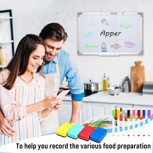 Magnetic Alphabet Letters and Number Board Kit with 16x24 Whiteboard, 156 Letters Numbers, 30 Magnets, 16 Markers, 4 Whiteboard Erasers for Christmas Teaching Birthday Gift, Classroom School