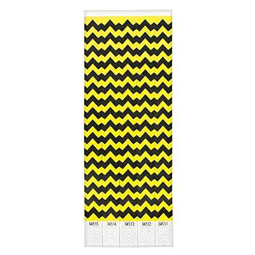 Vibrant Chevron Yellow Wristbands - 500 Pack - Durable & Comfortable Material, Perfect for Events & Fashion Statements