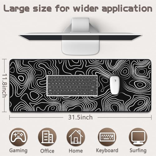 Yuhijoy Large Gaming Mouse Pad 31.5" x 11.8" Desk Mat Non-Slip Surface