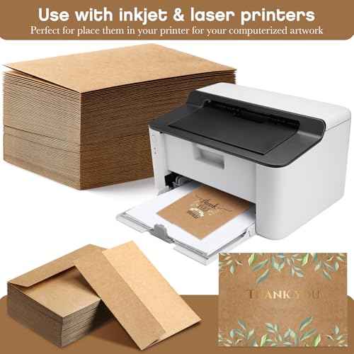 Fainne 600 Pack Brown Envelopes Bulk, Kraft Envelopes for Invitation, 120 GSM Gift Card for Office, Gift, Party, Baby Shower, Wedding (A7,5.25 x 7.25")