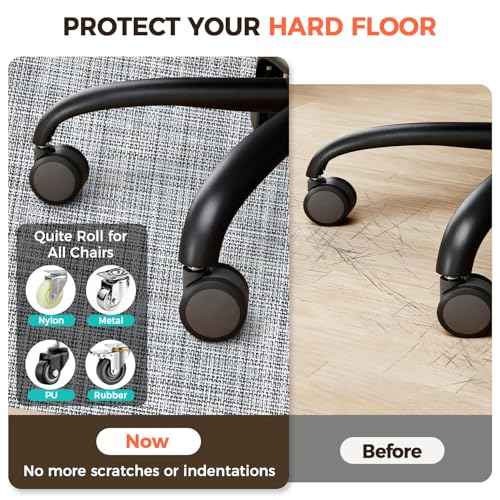 BAGAIL Office Chair Mat for Hardwood Floor, 45"x53" Heavy Duty Computer Chair Mat - Fast Flat & Smooth Glide - Non-Slip Desk Chair Floor Protector for Home Office - Black
