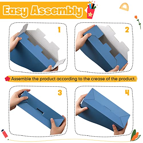 Colarr Bright Color 12 Pack Cardboard Magazine File Holders & Book Bins