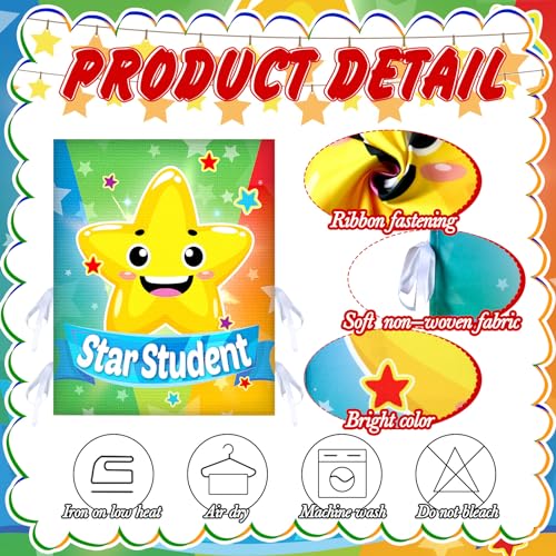 HunnmingRe 2 Pcs Star Student Chair Covers for Classroom Kids (18.9 x 15.75 in)