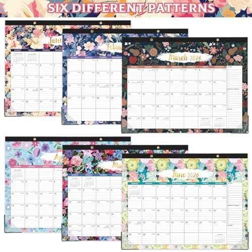 2026 Desk Calendar - JAN 2026 - DEC 2026, 2026 Calendar, 12 Monthly Calendar, 17" x 12", Desk/Wall Calendar 2026 with Desk Pad, Ruled Blocks, To-do List & Notes, Tear Off, Twin-Wire Binding, Large Desk Calendar for Home & Office Organizing - Floral