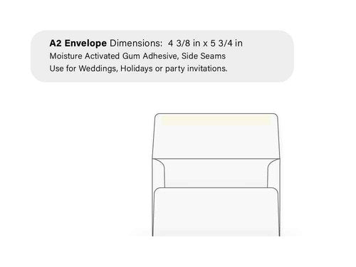 A2 Invitation Envelopes (4 3/8 x 5 3/4) - 60lb. Bright White (1000 Qty.)