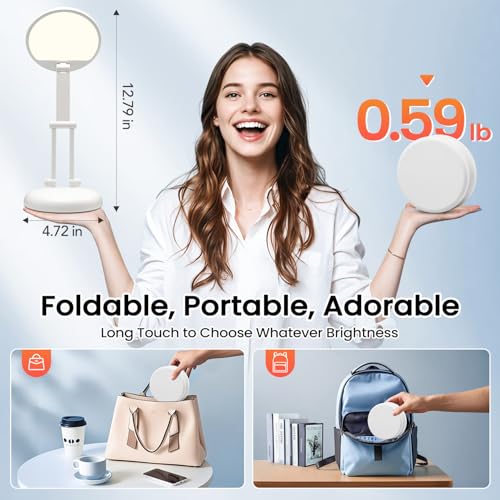One Fire White Rechargeable Desk Lamp 3600mAh Battery Operated Portable Light