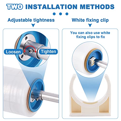 Manual Stretch Film Dispenser Wrapping Machine, 21.6 Inch Stainless Steel Table Stretch Film Packing Machine w/ 4pcs Film Slide Cutter