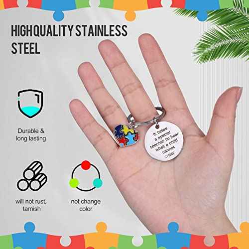 Sasylvia 48 Pcs Autism Awareness Keychain Autism Teacher Thank You Gifts Autism Teacher Appreciation Gifts for Autistic Children Boy Girl Mom Women Men Special Education ABA Therapist Gift