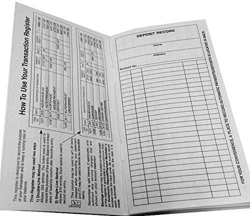 WINGS 28-Page Checkbook Register Set of 10 with 2026–2028 Calendars, Blue Cover