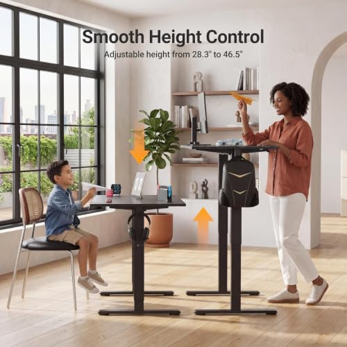 Claiks Electric Standing Desk 32x19 Inch Black - Adjustable Sit-Stand Workspace