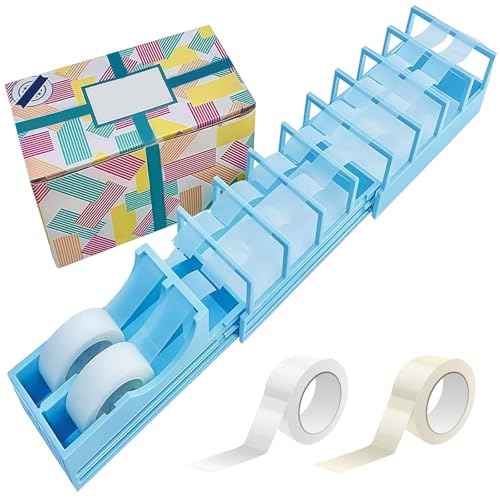 Fast Tape Dispenser for Crafts & Gift Wrapping - 18 Strips in Seconds - Design, Blade-Free, Compact & Heavy-Duty - Works with Standard, Washi, Double-Sided Tape