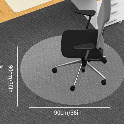Heavy Duty Office Chair Mat for Carpet 36"x36",2.2mm PVC Material Chair Mat for Carpeted Floor Slip Resistant Carpet Protector for Home Office Easy Glide Desk Floor Mat for Office Chair on Carpets