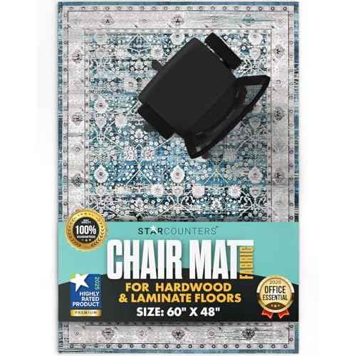 Office Chair Mat for Hardwood Floor -Heavy-Duty Floor Mat for Office Chair, Scratch-Resistant and Non-Slip Computer Chair Mat, Wood and Tile Protection for Office & Home, White 48" x 60"