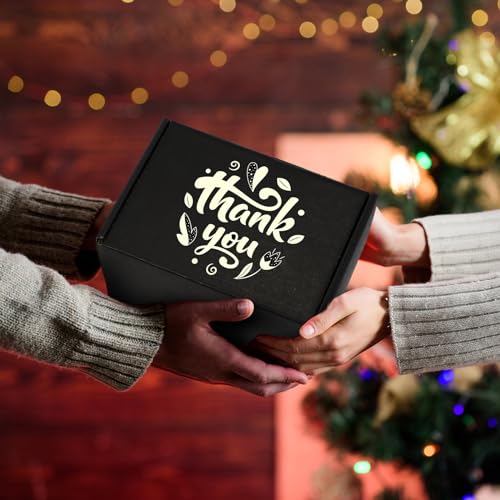 Ireer 50 Pack Black Shipping Boxes Bulk 6 x 4 x 3 Inch Corrugated Cardboard Mailer Boxes for Small Business Mailing Packing Jewelry Ornament Gifts Wrap