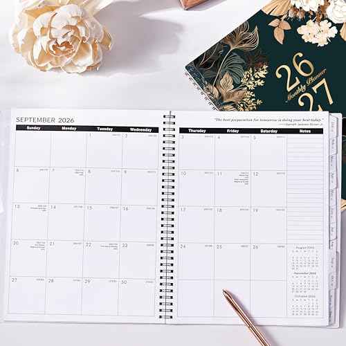 2026-2027 Monthly Planner - Jan 2026 - Dec 2027, 2 Year Monthly Calendar 2026-2027, 9" ¡¿ 11" Calendar Planner, 24 Months, Tabs, Back Pocket, Twin-Wire Binding, Note Pages
