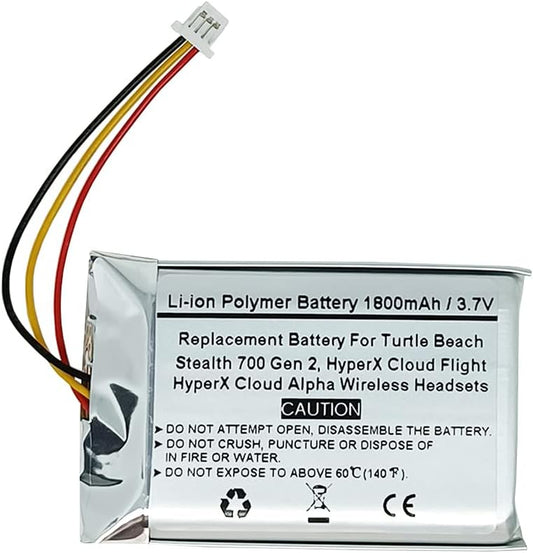 Turtle Beach | 1800mAh 3.7V Replacement Battery for Stealth 700 Gen 2 & HyperX Cloud Headsets