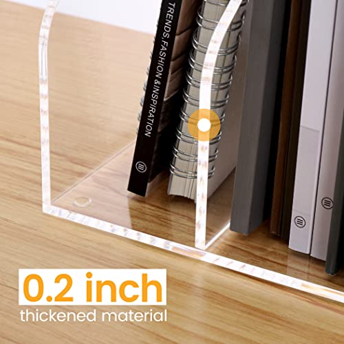 Desk File Organizer, Acrylic Magazine File Holder with 3 Vertical Compartments Rack File Sorter for Office Home Classroom Desk Organization, Clear¡¦