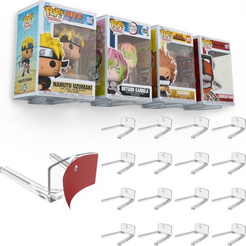Modern JP Clear Adhesive Display Shelf for Funko Pop Boxes – 16-Pack