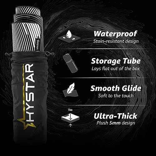 Hystar¢ç Extended Gaming Mouse Pad | XXL 36" x 16" | 5mm Thick, Waterproof Surface, Smooth Polyester Fabric, and Natural Rubber Base | Abyss