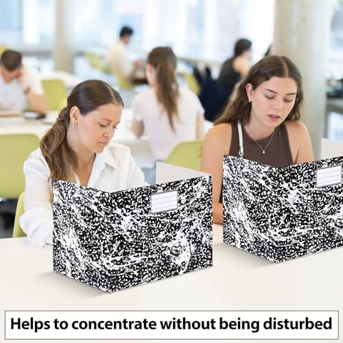 Sabary 24 Pack Desk Dividers for Students, Office Privacy Screens, Marble Black