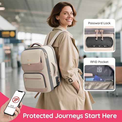 Vacuum Seal Backpack Travel, Expandable Vacuum Seal Carry on Backpack with Hand Pump & Luggage Tag, 17'' laptop Compression Backpacks with RFID Pocket, Personal Item Compression Back Back Travel,Pink