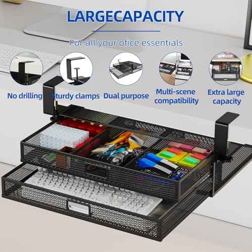 Desk Organizer Accessories Under Storage Drawer Organizers And Office Organization Shelf Drawers For Supply Keyboard Tray Slide Out Supplies Table Clamp On Attachment Side Cabinet Hanging Work