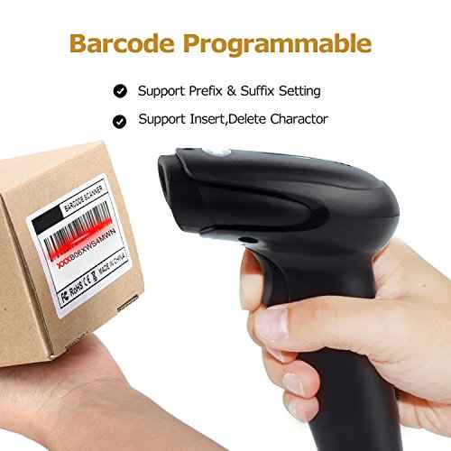 Wireless USB Barcode Scanner,Symcode Handheld Automatic CCD Barcode Scanner Reader 2.4GHz Wireless & USB2.0 Wired, Support Mac OS X, Android, Windows 10 and iOS 9