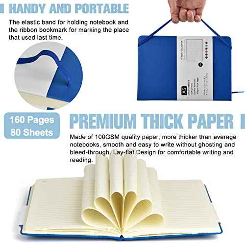 12 Pack Journal Notebooks College Ruled Notebook Classic Leather Hardcover Lined Journals for Writing Office School Home Business, 8.3¡± x 5.5¡±, 100GSM Thick Paper, 160 Pages (Multicolor, A5)