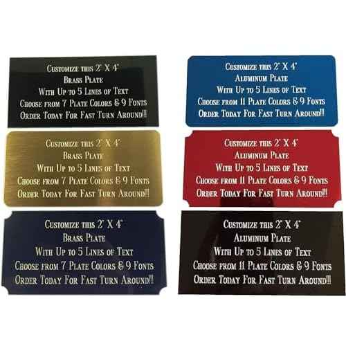 Custom Personalized Name Plates, Solid Brass Engraved Plaque, Aluminum Fantasy Sport Plates Engraved/Etched, Identification Tag with Adhesive, Holes for Mounting 2¡±x4¡±/2¡±x6¡±/3¡±x6¡±