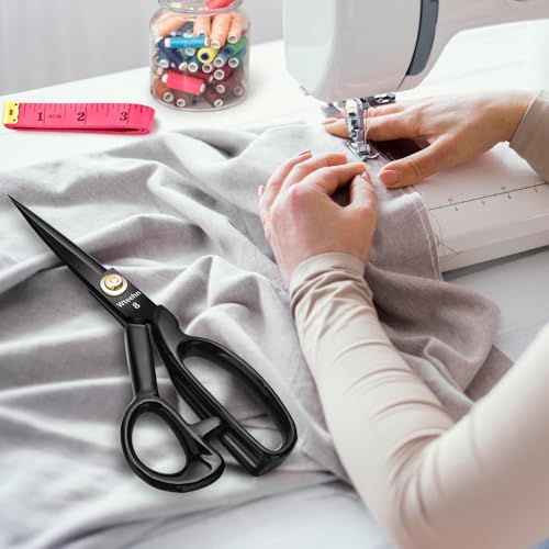 8-Inch Heavy Duty Fabric Scissors - Professional Sewing Shears for Leather & Crafting