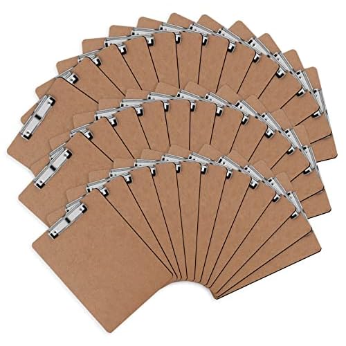 Clipboards, PANDRI 36 Pack Hardboard Office Clipboards, Low Profile Clip, Standard A4 Letter Size, Classroom Supplies, ECO Friendly