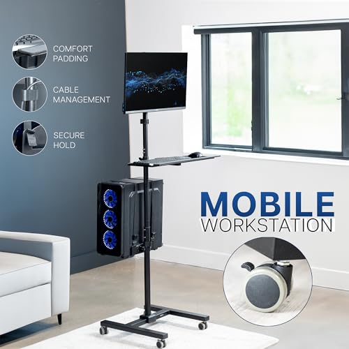 VIVO Mobile Computer Cart with Monitor Mount for 17–32 in Screens