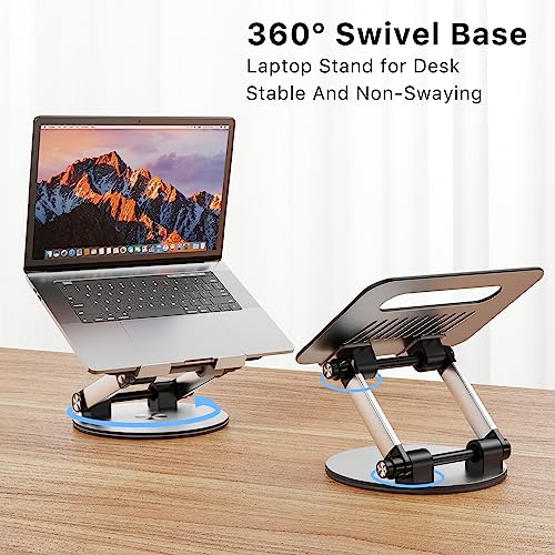 MYBAT PRO Laptop Stand for Desk, Adjustable Computer Stand with 360¡Æ Rotating Base, Ergonomic Laptop Riser for Collaborative Work, Foldable Laptop Stand, fits for All 10-17.3" Laptops