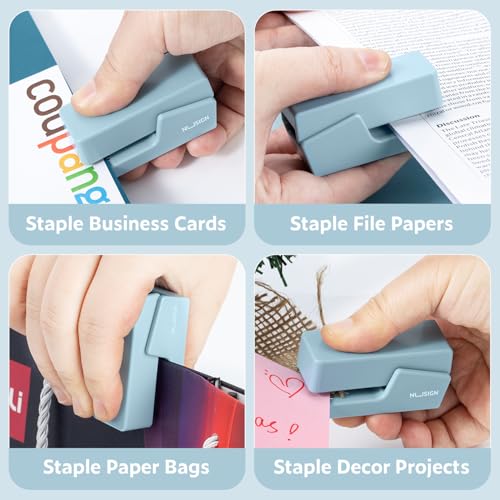 Mini Stapler with 830 Staples, Small Cute Desk Staplers, 25 Sheet Capacity, Blue