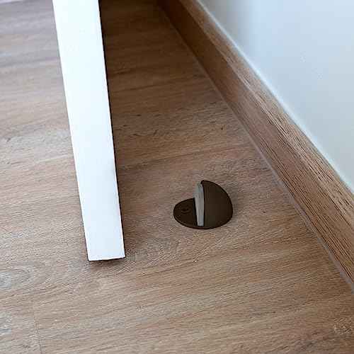 Dome Door Stop Wall Protectors with Rubber Stopper ? Oil Rubbed Bronze Floor Mounted Door Stoppers 10-Pack ? Design House, 188359