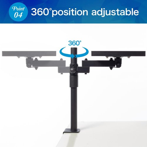 ROUNDS Tray Arm Stand - 15.7 x 8.6in Wide, 10kg Load Capacity, Small Item Storage, Desk Space Saver Tray Holder