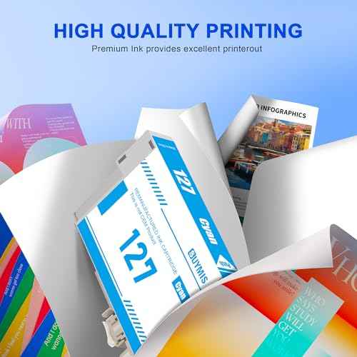 127 T127 Ink Cartridges Remanufactured Replacement for 127 Ink Cartridges Multipack Work for Workforce 545 645 845 WF-3520 WF-3540 WF-7010 Stylus NX530 NX625 Printer (10 Pack)