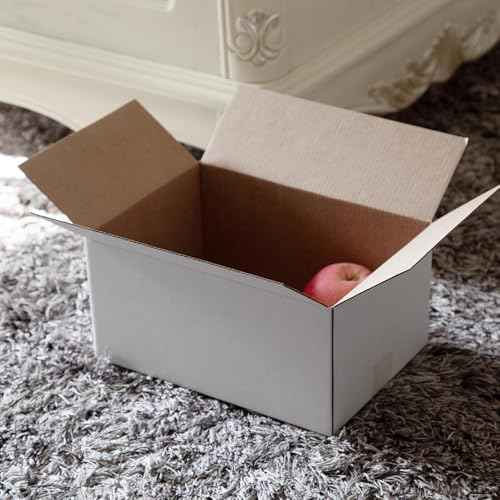 10x7x5 Inches Shipping Boxes Set of 40, White Corrugated Cardboard Box Literature Mailer for Packing Small Business