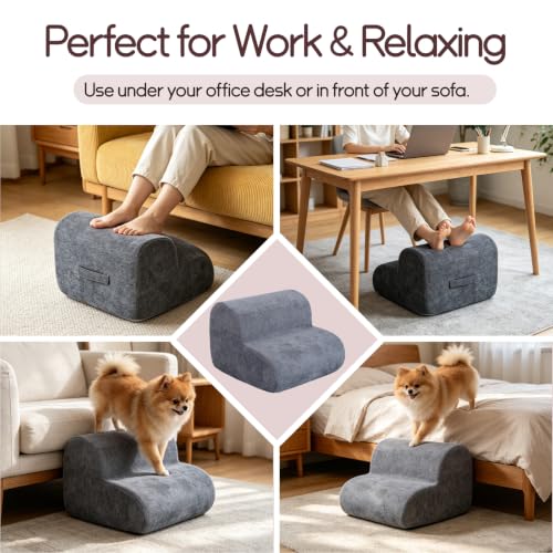 GOOYIAM A-Dark Gray Ergonomic 2-Height Foot Rest Under Desk Cushion