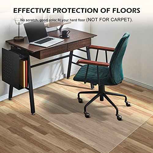 SALLOUS Clear Chair Mat, 47"x36" Office Chair Mat for Hard Floors, Vinyl Desk Chair Mat Protector for Hard Surface (Clear)