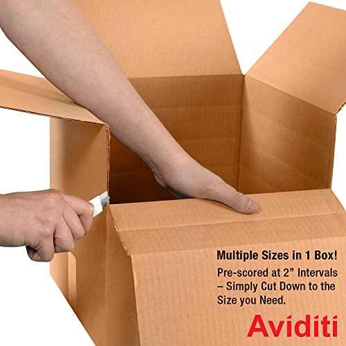Aviditi Shipping Boxes Multi-Depth 10"L x 8"W x 6"H, 25-Pack | Corrugated Cardboard Box for Packing, Moving and Storage