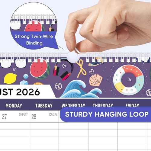Wall Calendar 2025-2026, 21 Months Calendar Runs from October 2025 to June 2027 - Large 22.75" x 15.5" Vertical Monthly Calendar for Office, Home, or School, Seasons Pattern