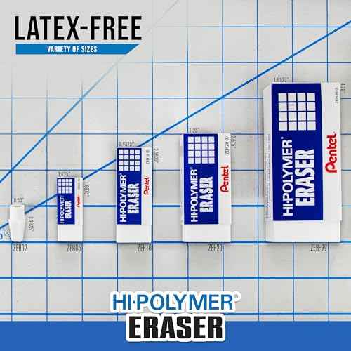 Pentel Hi-Polymer Block Eraser Small White, Pack of 4 (ZEH05BP4)