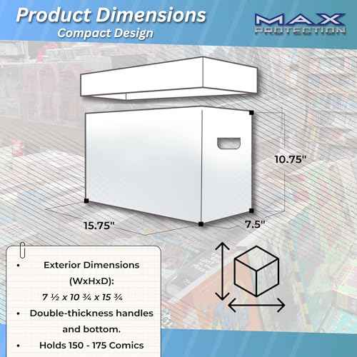 Max Protection (4) SHORT Comic Storage Boxes - Each box Holds 150-175 Comic Books - White