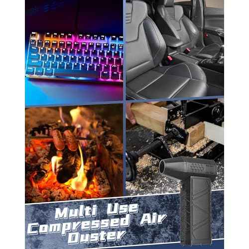 Electric Air Duster,150000RPM Compressed Air Duster for Cleaning Keyboard&PC, 3 Speeds Adjustable Rechargeable Cordless Jet Dry Blower Air Blower for Car and Home